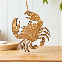 Load image into Gallery viewer, Ornament - Crab - Raw Wood
