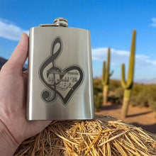 Load image into Gallery viewer, 8oz Without Music Life would be Flat Stainless Steel Flask
