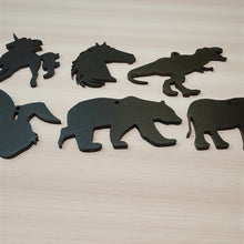 Load image into Gallery viewer, Ornament - Black - Animal Silhouette Set of 6 - T-rex, Elephant, Unicorn, Horse, Bear, Rabbit