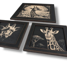 Load image into Gallery viewer, Framed Art - CUSTOM - Giraffe SET of 3 Pictures