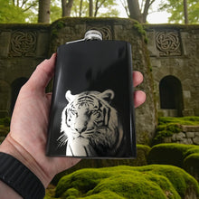 Load image into Gallery viewer, 8oz Black - Tiger - Black Flask