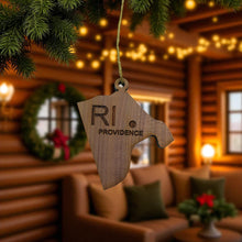 Load image into Gallery viewer, Ornament - CUSTOM - Rhode Island State with Cities