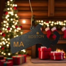 Load image into Gallery viewer, Ornament - CUSTOM - Massachusetts State with Cities