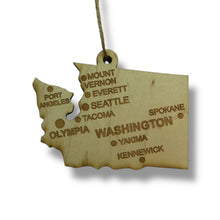 Load image into Gallery viewer, Ornament - CUSTOM - Washington State with Cities