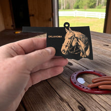 Load image into Gallery viewer, Ornament - Black - Oklahoma with Horse