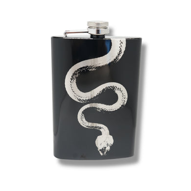 8oz Snake Black Flask