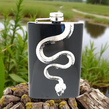 Load image into Gallery viewer, 8oz Snake Black Flask