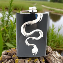 Load image into Gallery viewer, 8oz Snake Black Flask