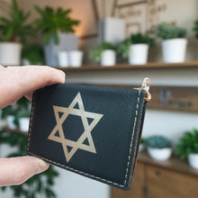Load image into Gallery viewer, Keychain ID Holder Wallet - Star of David - Leather