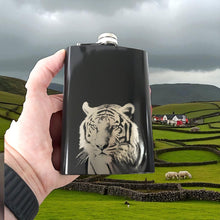 Load image into Gallery viewer, 8oz Black - Tiger - Black Flask
