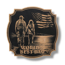 Load image into Gallery viewer, Sign - Black - Worlds best dad with girl and dad