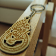 Load image into Gallery viewer, Keychain - Alien Fossil  - Birch wood