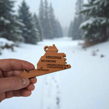 Load image into Gallery viewer, Ornament - CUSTOM - Virginia State with Cities