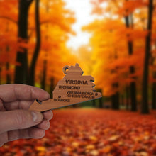 Load image into Gallery viewer, Ornament - CUSTOM - Virginia State with Cities