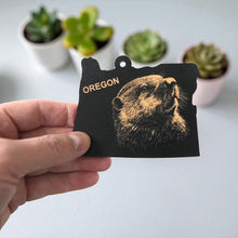 Load image into Gallery viewer, Ornament - Black - Oregon with Beaver