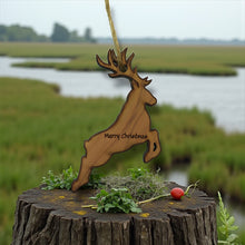 Load image into Gallery viewer, Reindeer Merry Christmas - Cedar Ornament