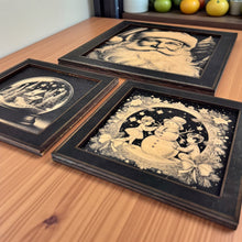 Load image into Gallery viewer, Framed Art - CUSTOM - Santa Christmas SET of 3 Pictures