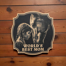 Load image into Gallery viewer, Sign - Black - Worlds best mom with girl and horse