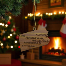 Load image into Gallery viewer, Ornament - CUSTOM - Pennsylvania State with Cities