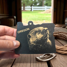 Load image into Gallery viewer, Ornament - Black - Oregon with Beaver