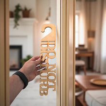 Load image into Gallery viewer, Door Hanger-CUSTOM Do Not Disturb 15x3 Hotel Motel Bedroom Office MAPLE WOOD