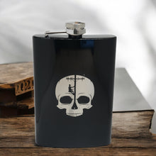 Load image into Gallery viewer, 8oz BLACK Lineman Skull Flask
