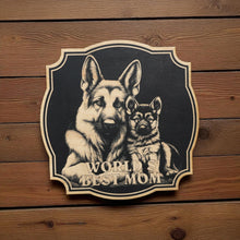 Load image into Gallery viewer, Sign - Black - Worlds best mom with german shephard - Dog