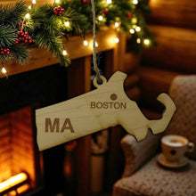 Load image into Gallery viewer, Ornament - CUSTOM - Massachusetts State with Cities