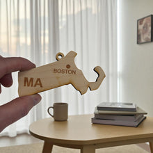 Load image into Gallery viewer, Ornament - CUSTOM - Massachusetts State with Cities