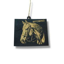 Load image into Gallery viewer, Ornament - Black - Wyoming with Horse