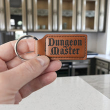Load image into Gallery viewer, Keychain - Rectangle - Dungeon Master - Leather