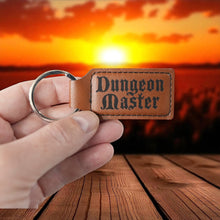 Load image into Gallery viewer, Keychain - Rectangle - Dungeon Master - Leather