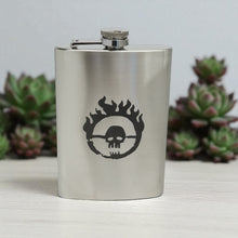 Load image into Gallery viewer, 8oz Skull Branding Stainless Steel Flask