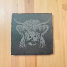 Load image into Gallery viewer, Coaster - Slate - Highland Cow - SET OF 2