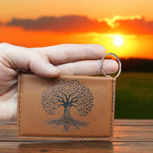 Load image into Gallery viewer, Keychain ID Holder Wallet - Celtic Tree of Life Leather