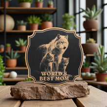 Load image into Gallery viewer, Sign - Black - Worlds best mom with wolves