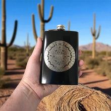 Load image into Gallery viewer, 8oz BLACK Mayan Calendar Flask