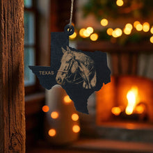 Load image into Gallery viewer, Ornament - Black - Texas with Horse