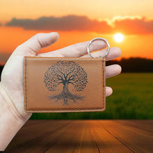 Load image into Gallery viewer, Keychain ID Holder Wallet - Celtic Tree of Life Leather