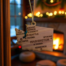 Load image into Gallery viewer, Ornament - CUSTOM - Washington State with Cities
