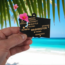 Load image into Gallery viewer, Ornament - CUSTOM - Washington State with Cities
