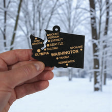 Load image into Gallery viewer, Ornament - CUSTOM - Washington State with Cities