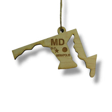 Load image into Gallery viewer, Ornament - CUSTOM - Maryland State State with Cities