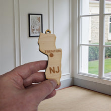 Load image into Gallery viewer, Ornament - CUSTOM - New Jersey State with Cities