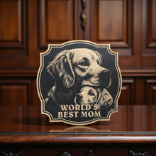 Load image into Gallery viewer, Sign - Black - Worlds best mom with golden retriever - Dog