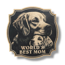 Load image into Gallery viewer, Sign - Black - Worlds best mom with golden retriever - Dog