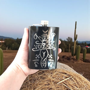 8oz BLACK Voodoo Flask