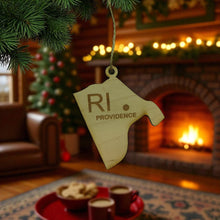 Load image into Gallery viewer, Ornament - CUSTOM - Rhode Island State with Cities