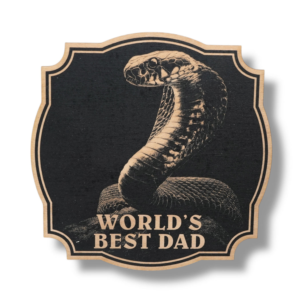 Sign - Black - Worlds best dad with Snake