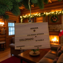 Load image into Gallery viewer, Ornament - CUSTOM - Colorado State with Cities